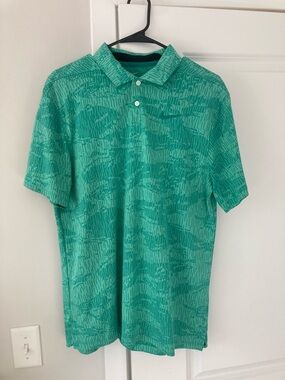 Nike Men’s Teal Patterned Golf Polo